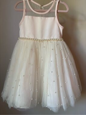 American Princess Pink and Ivory Pearl Tulle Party Dress